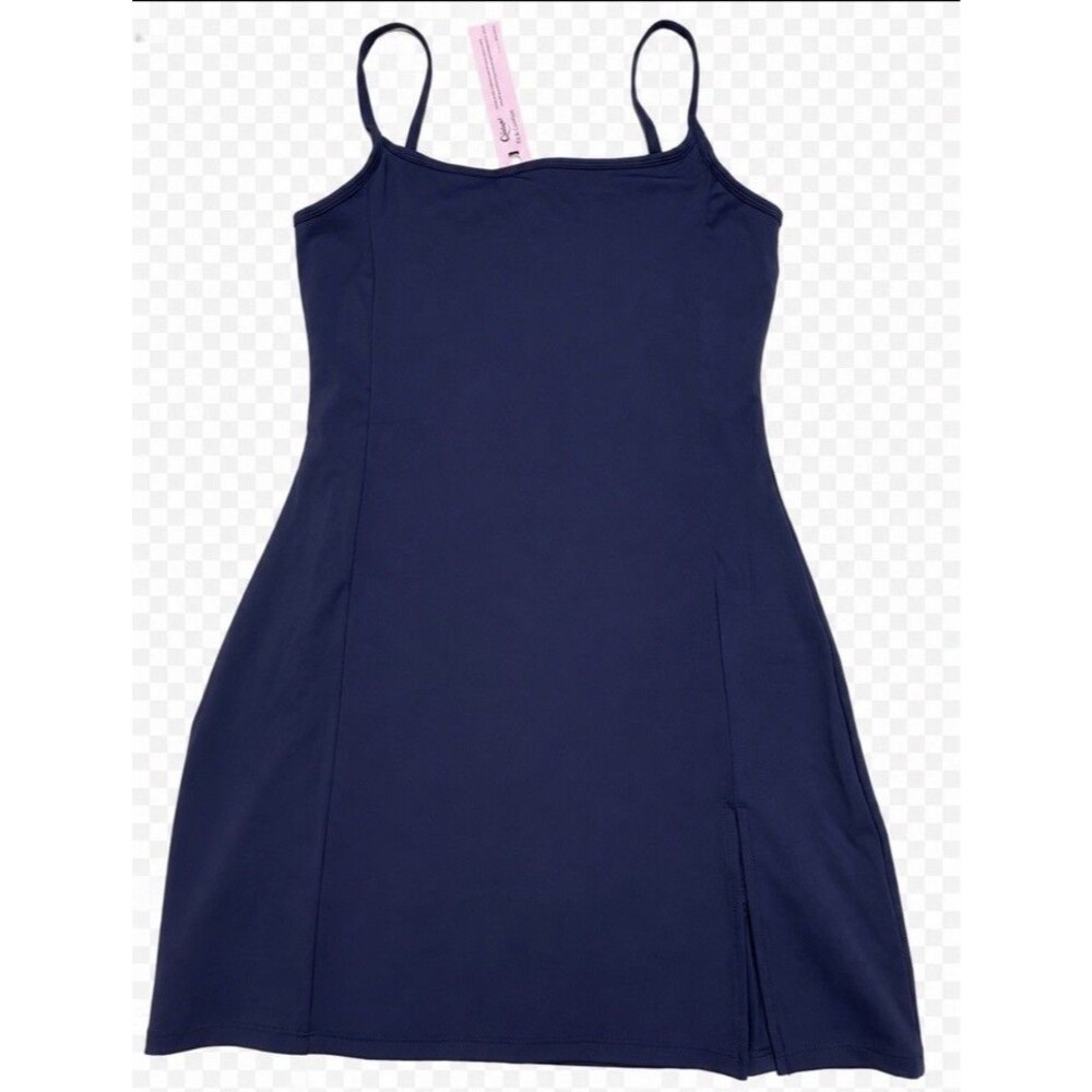 Athleisure Tennis Mini Dress Built In Shorts Navy Blue Active Workout NWT S